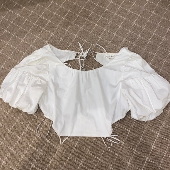 For Love And Lemons Tops - For Love and Lemons White Tie Top
